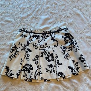Cream and black mini skirt